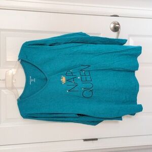 Dreams & Co. Nap Queen V Neck Sleep Shirt - 22/24 1X